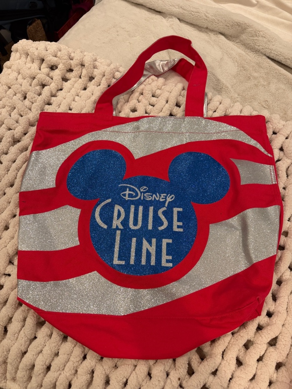Disney Cruise Line Collectible Glitter Mickey Tote Bag Purse Rare